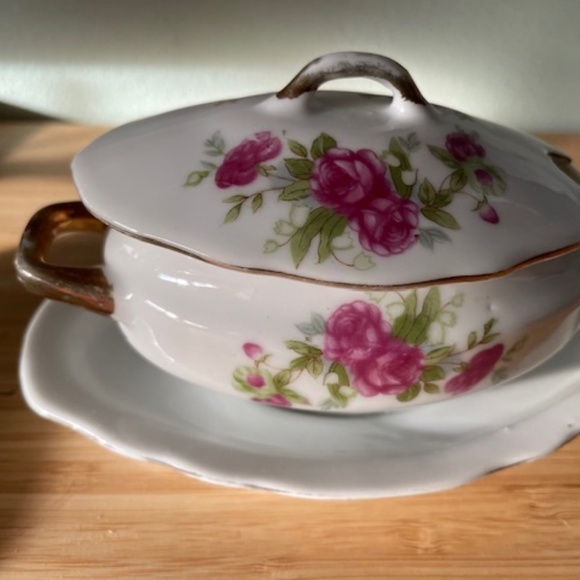 Antique  Royal Crown Sugar Bowl or Condiment Dish - Picture 2 of 6